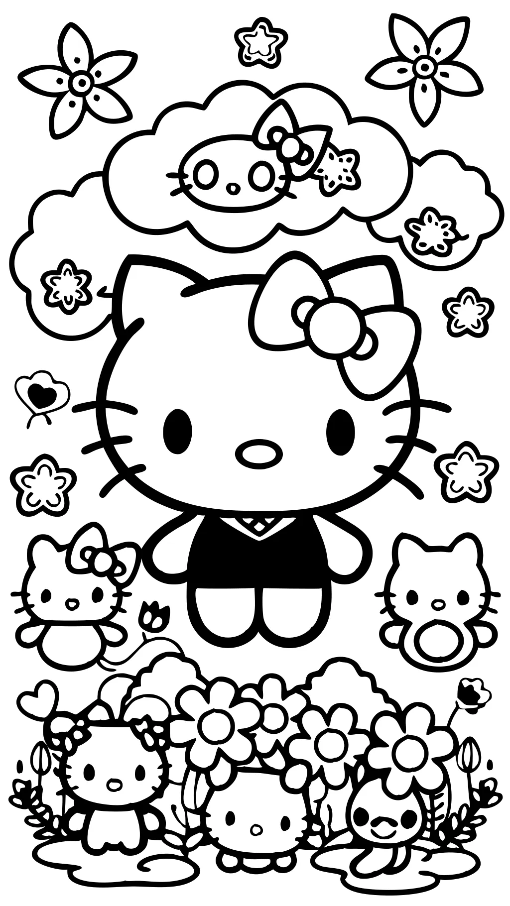 Página para colorear hellokitty